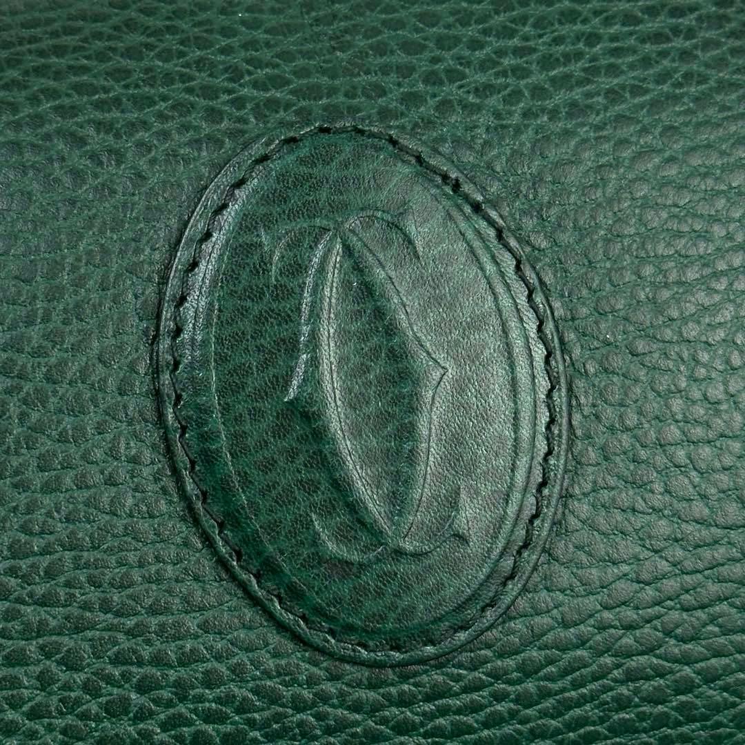 ねこたい カルティエ マストライン ハンドバッグ ゴールド金具 裏地総柄