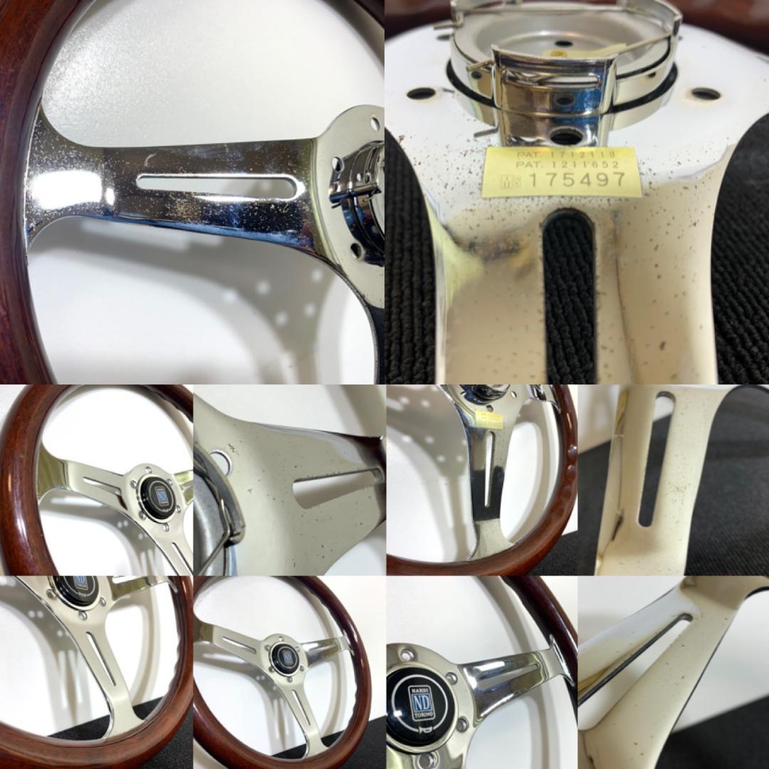 エムズスピード ウッドステアリング ホーンボタン付 メッキ輝き良好 希少