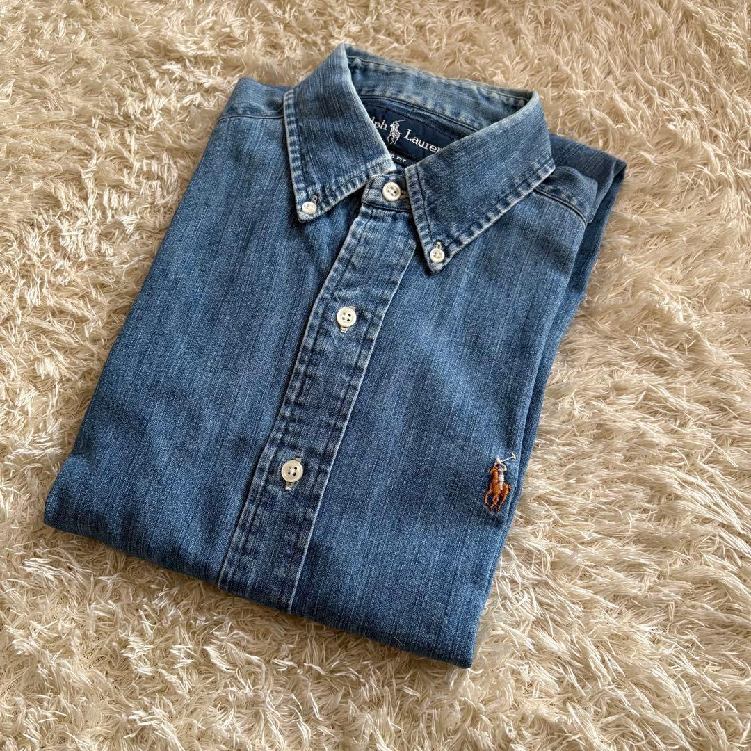 ラルフローレン デニム ダンガリー S カスタムフィット ボタンダウンシャツ