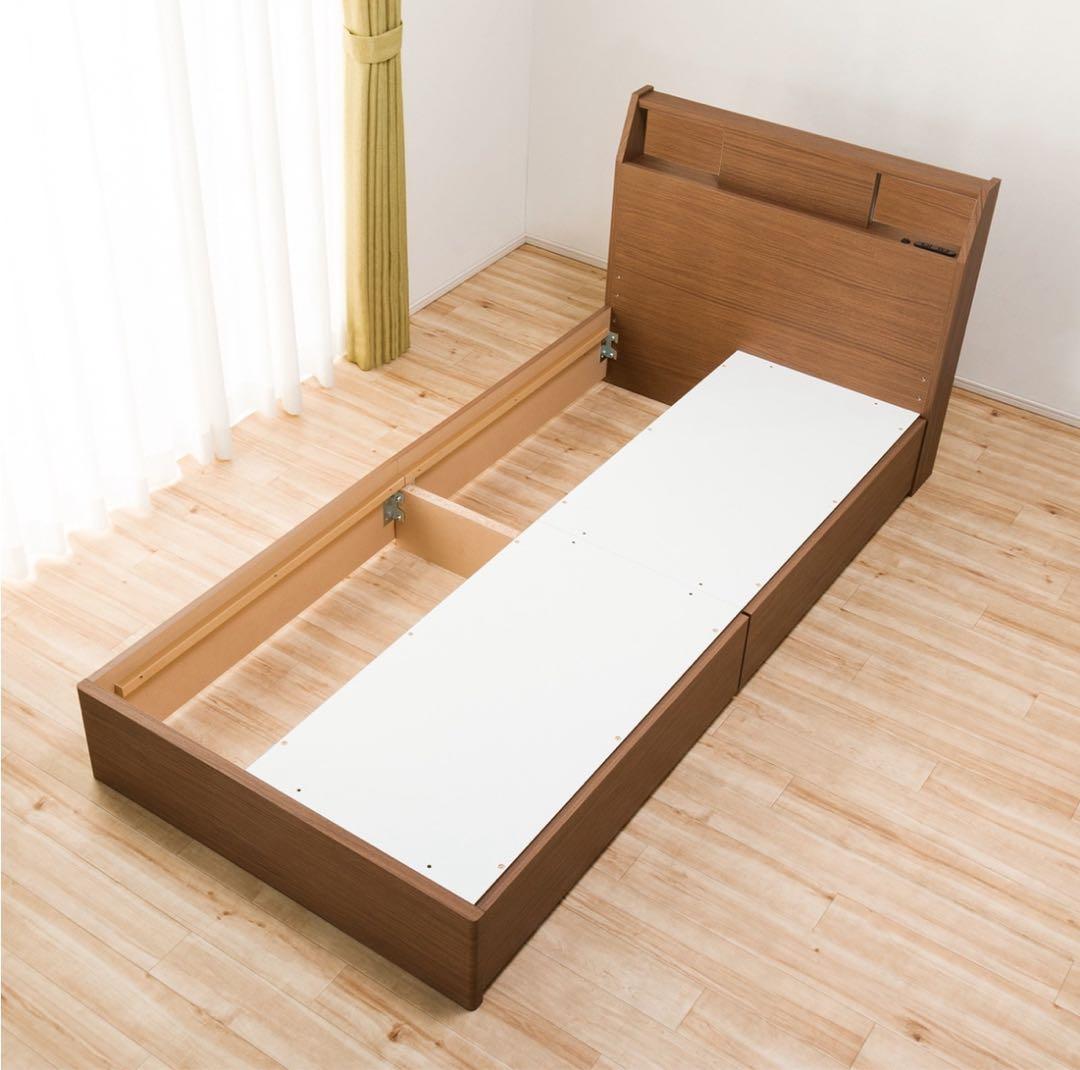 ニトリ クイーン Q ベットフレーム 収納・コンセント付　アザン3浅型