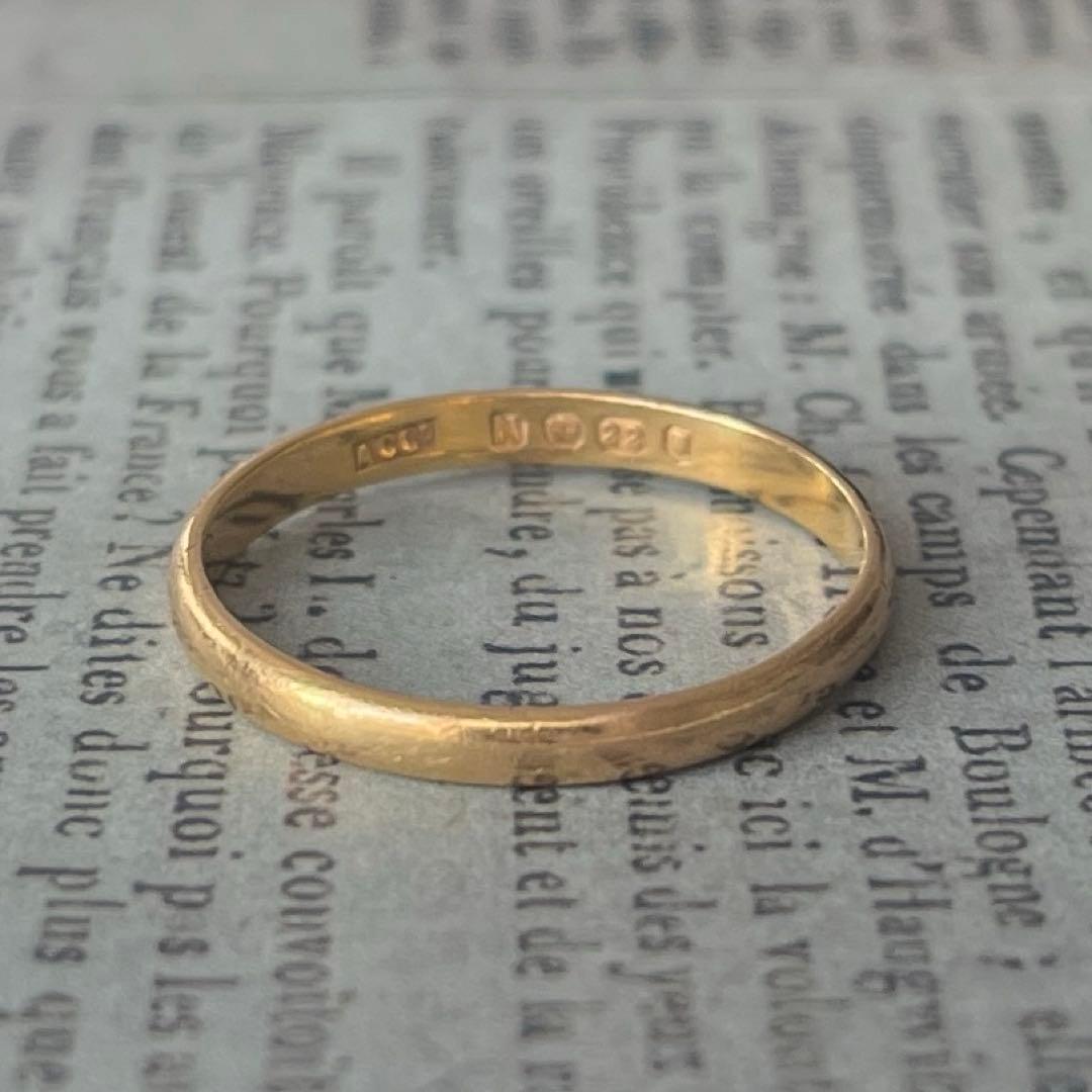 希少　イギリス　英国　アンティーク　22k 22金　バンドリング