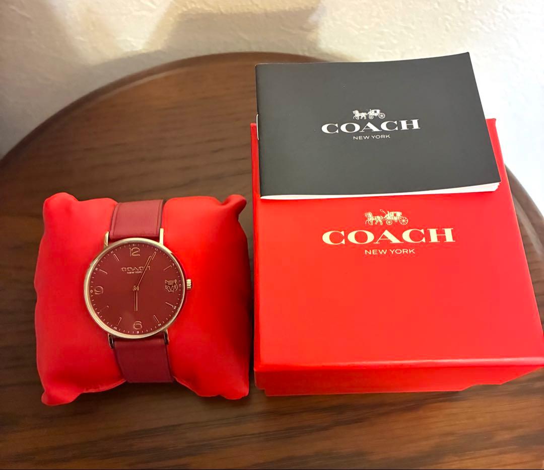 COACH レディース 腕時計 PERRY レッド