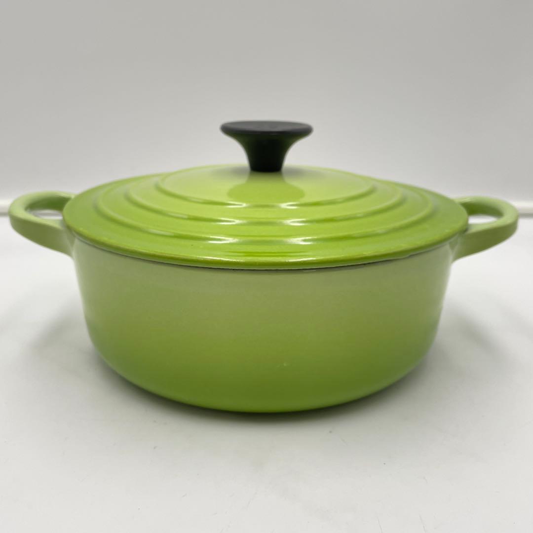 美品　ル・クルーゼ　シグニチャー ココット・ジャポネーズ 18cm グリーン