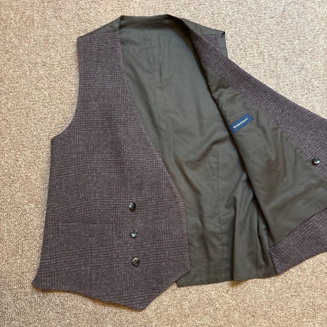 ラルディーニ　チェック柄 ダブルボタン ベスト