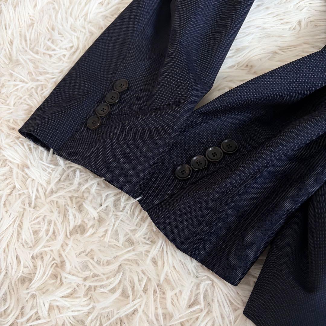 【美品】エルメネジルドゼニア スーツ セットアップ 2B ネイビー L 総裏