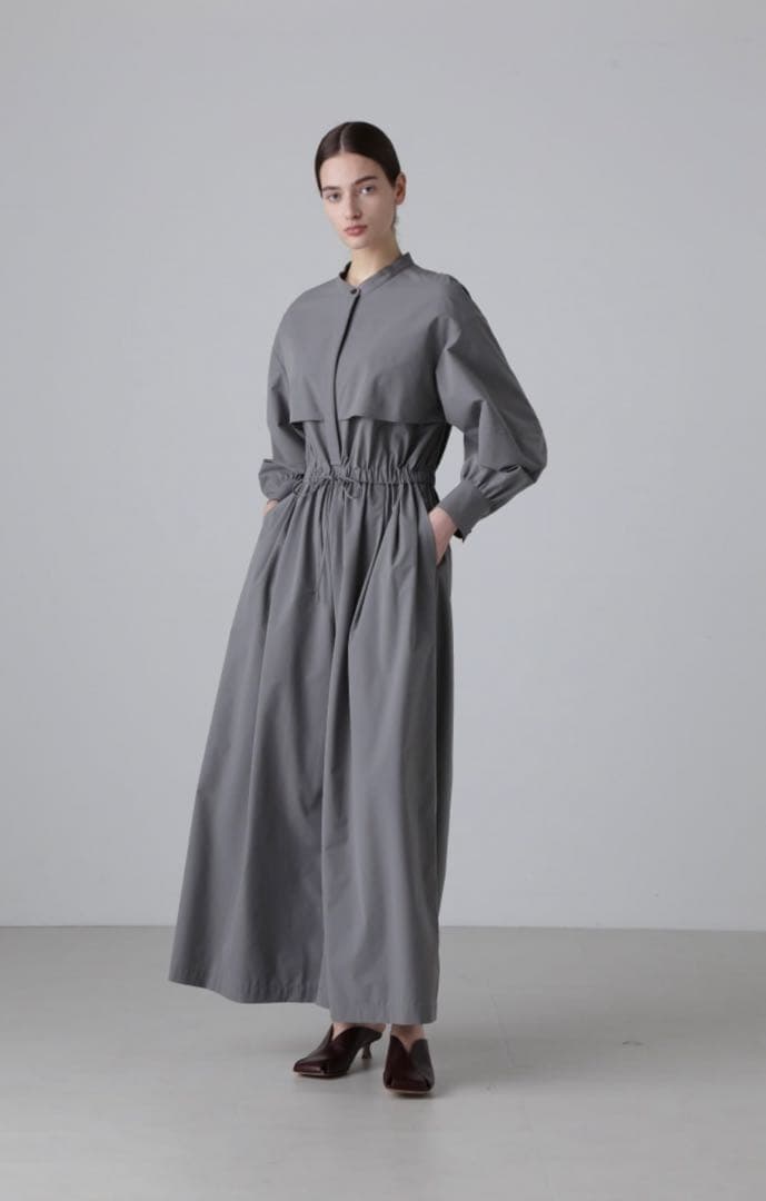 アドーア　オールインワン　グレー シャツワンピース 38