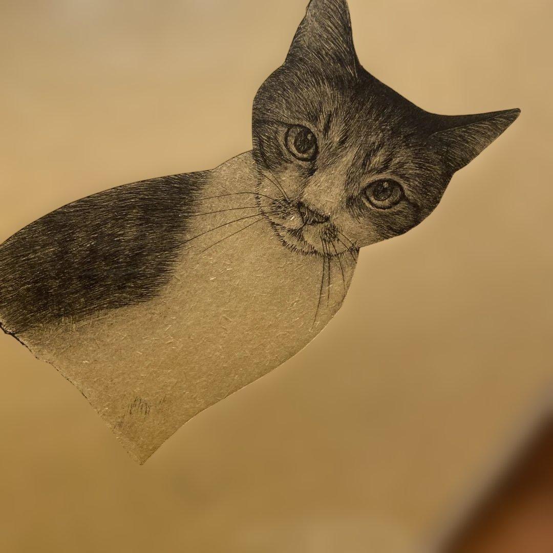 坂本千明さん　猫　紙版画