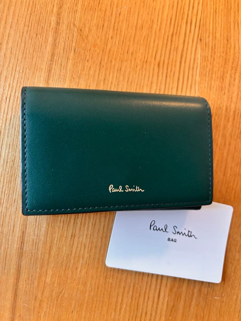 【未使用】ポールスミス 名刺入れ カードケース　新品 レザー 本革　グリーン