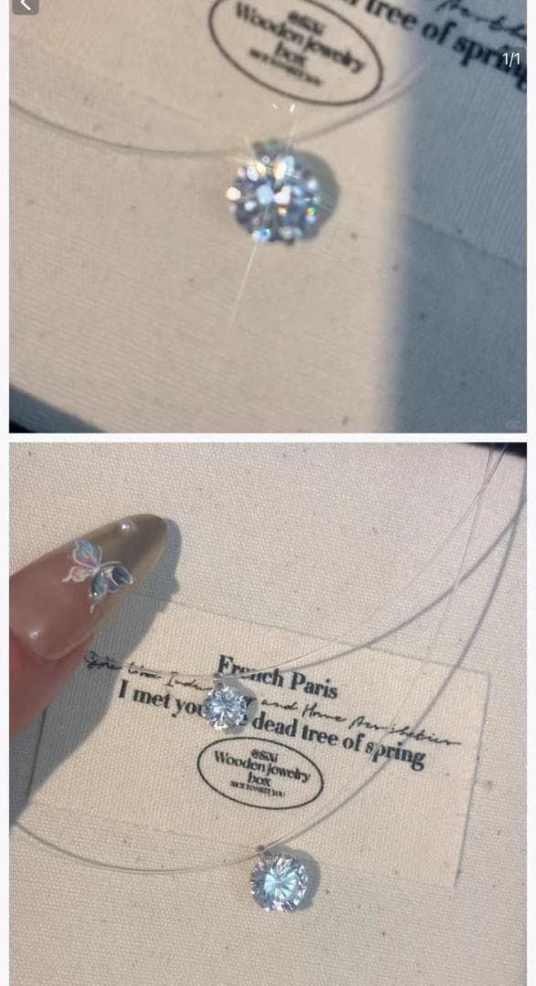 Cl & Lucky クリスタルネックレス