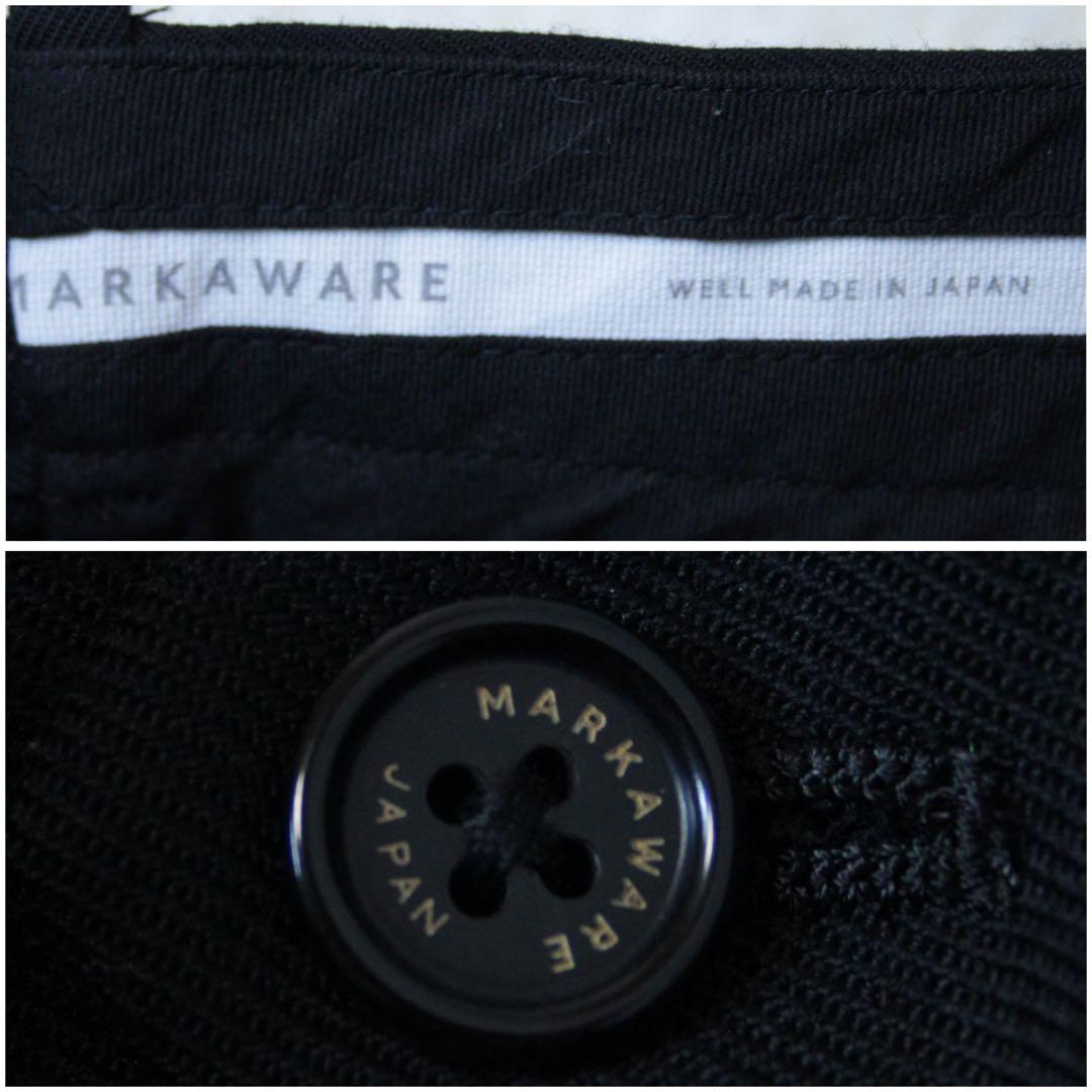 極美品 MARKAWARE FLAT FRONT TROUSERS ブラック 1