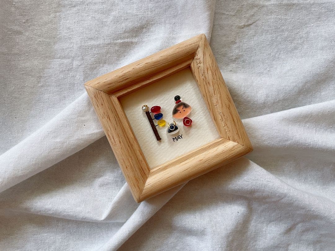 シーグラスアート　オーダー　12ヶ月カレンダー・干支　ミニサイズ