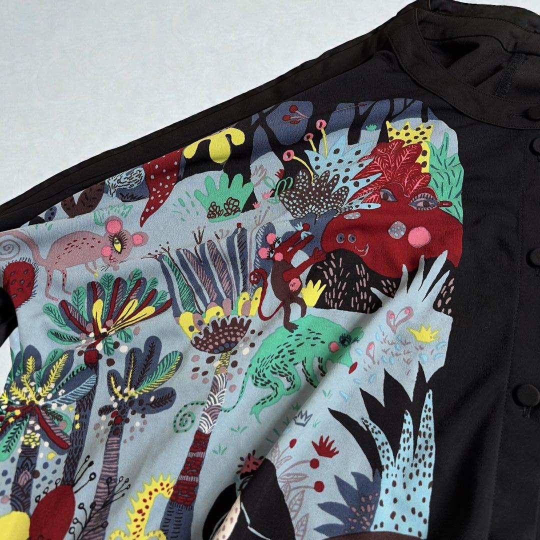 美品 トクコプルミエヴォル アニマル柄 チュニック カーディガン 前開き 動物