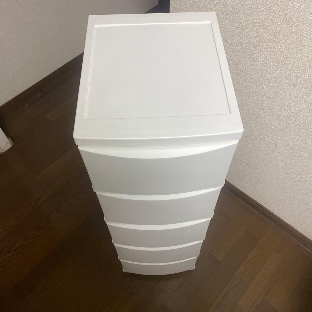 ホワイトチェスト 5段　大小2セット