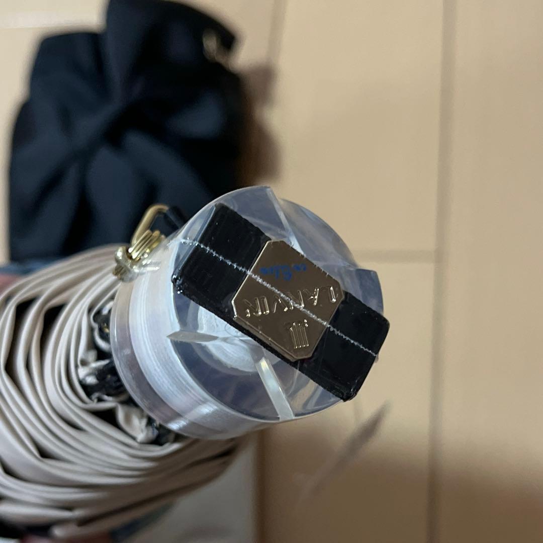 LANVIN ビジューリボン　晴雨兼用　折りたたみ日傘