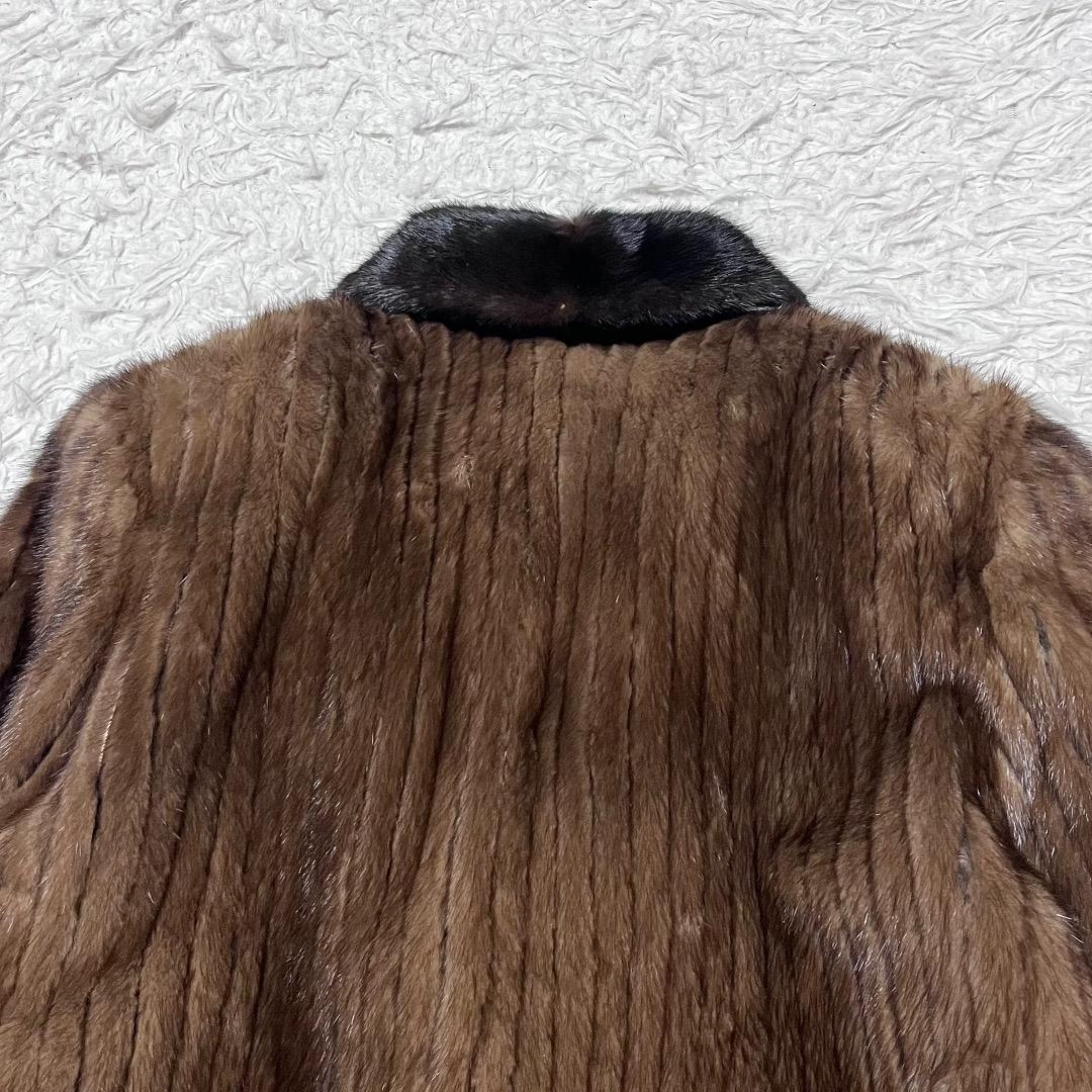 SAGA MINK サガミンク ファートリミング 毛皮コート ショールカラー