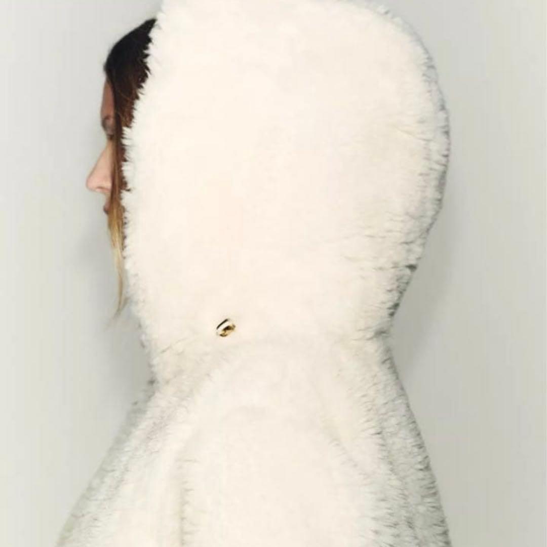 zara ボア生地保温フード付きアノラック エクリュ ボアブルゾン Sサイズ