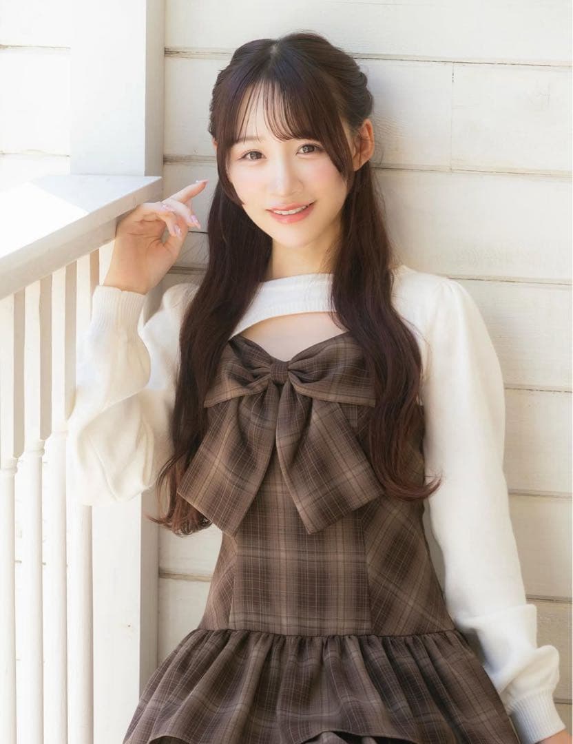 evelyn リボンボレロワンピース ブラウン