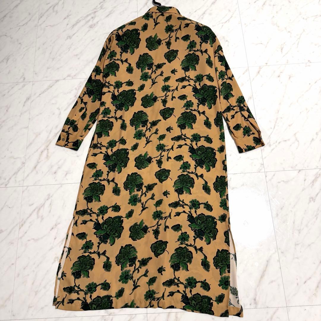 完売品 グレースクラス 2WAY フラワー プリント ロング シャツ ワンピース