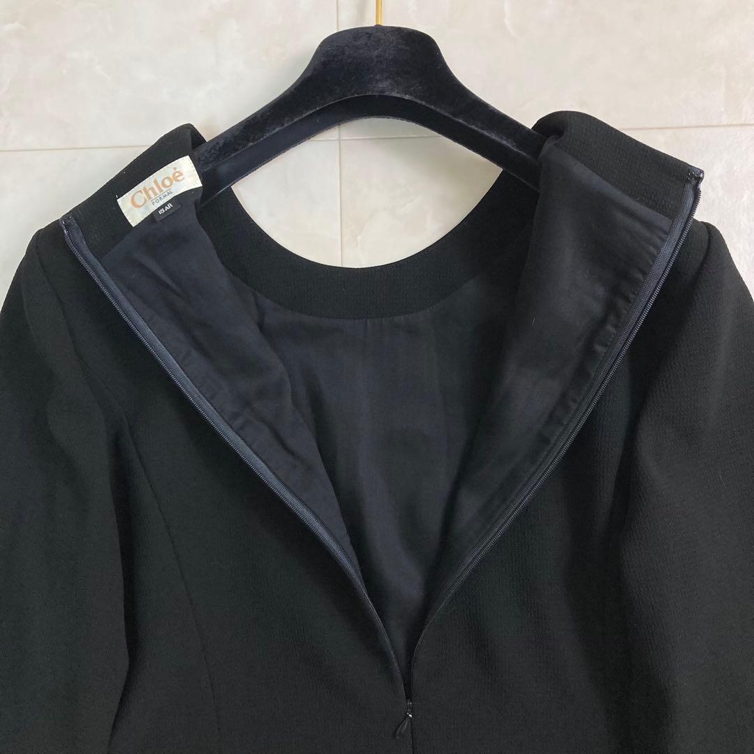 美品✨大きいサイズ15号 Chloe ブラックフォーマル ワンピース 高級礼服