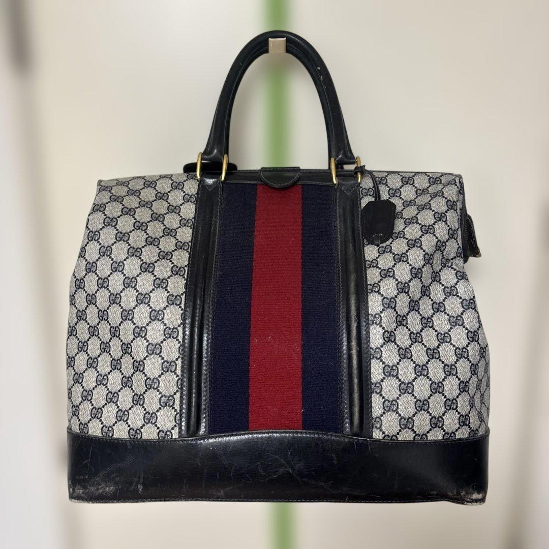 GUCCI ボストンバッグ GGパターン オールドGUCCI