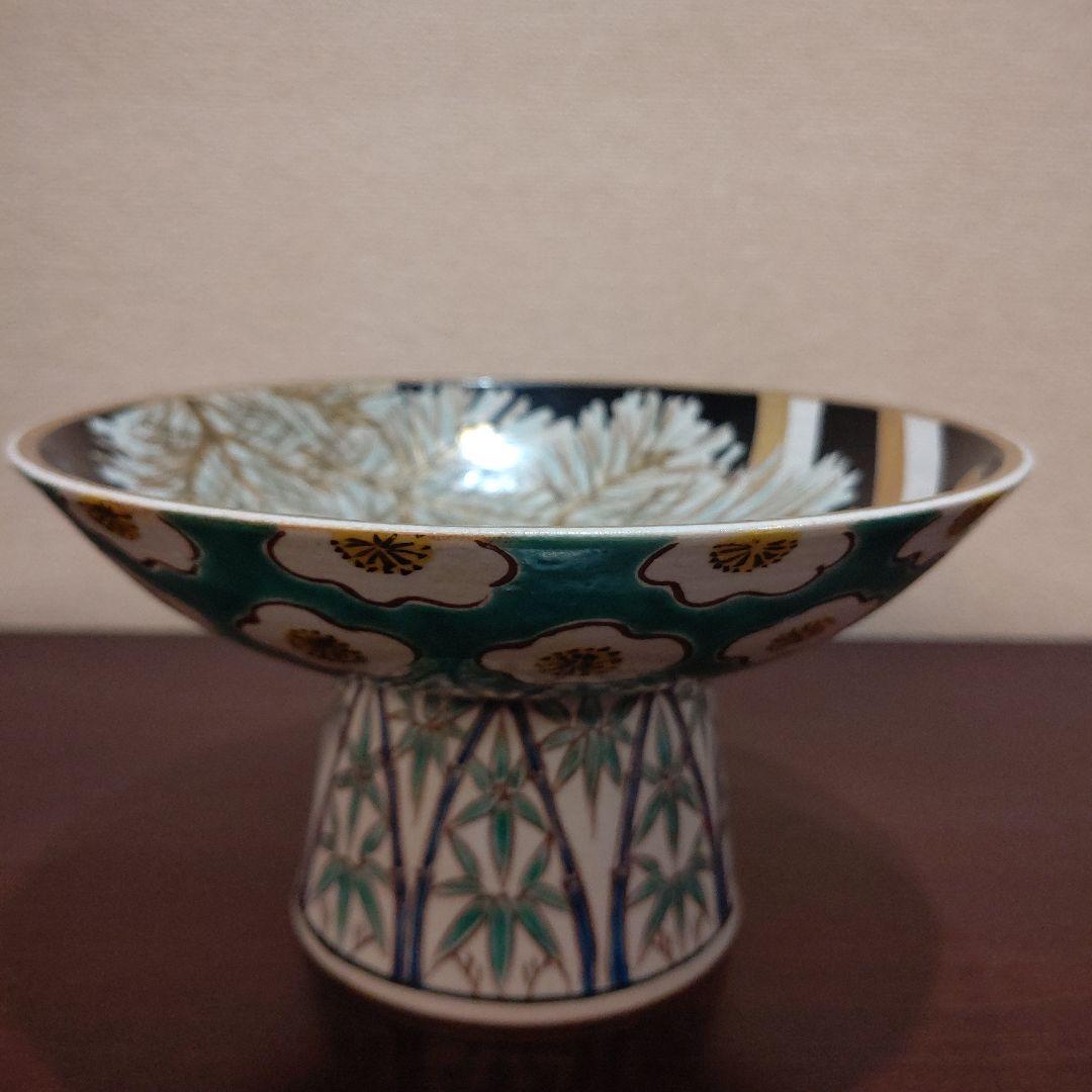 上出喜山　九谷焼 菓子器