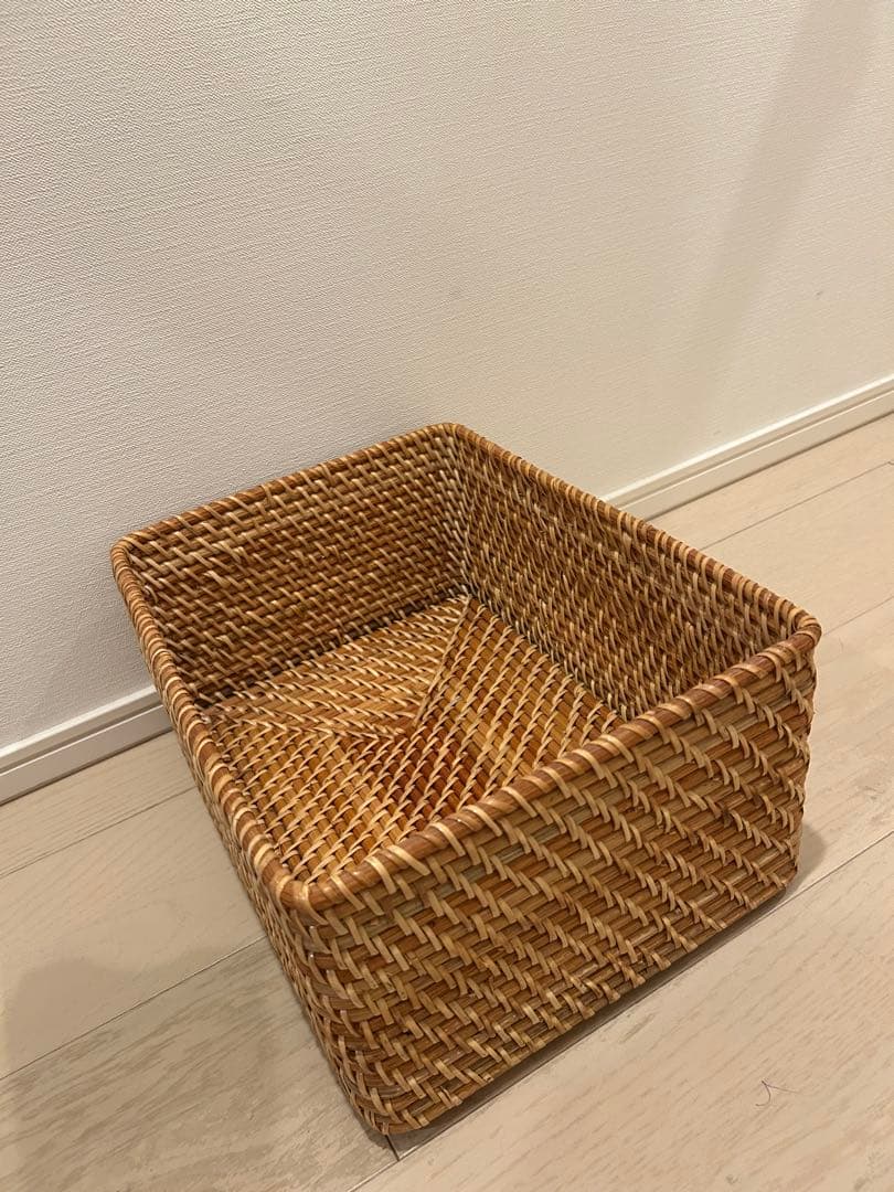 無印 MUJI 重なるラタン長方形バスケット特大2個 中1個　小4個セット