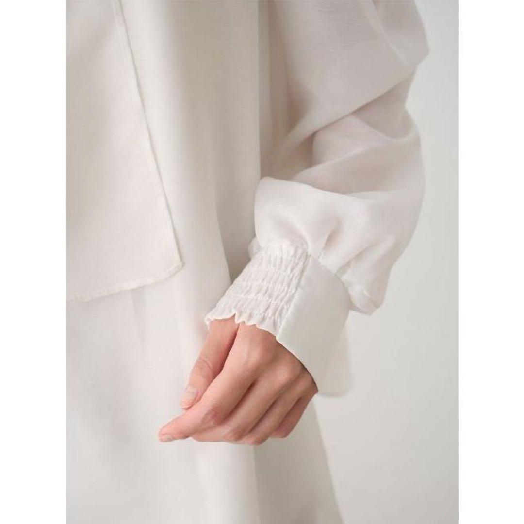 美品 セルフォード リボンブラウス フレア Aライン 白