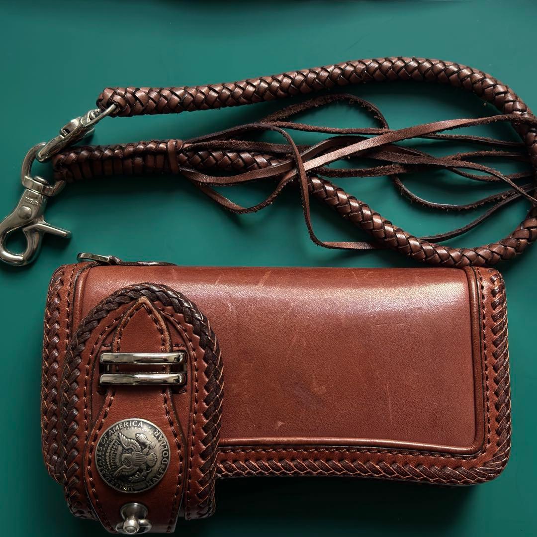 mamakin レザー製ウォレットチェーン付き財布