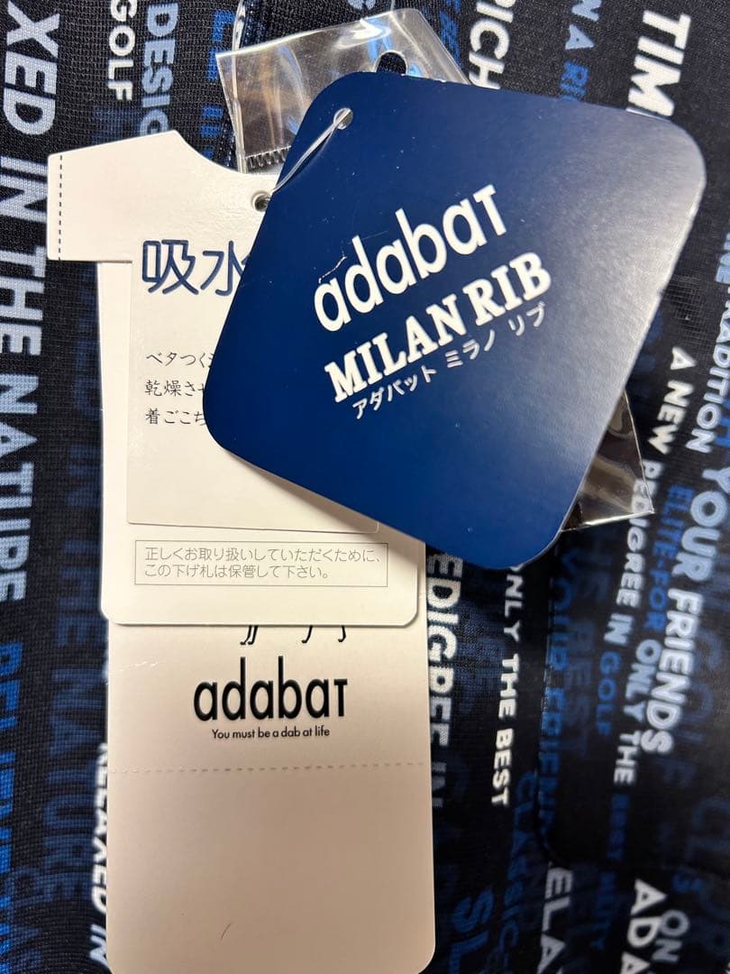 【新品】アダバット　ゴルフ　ミラノリブ　ロゴストライプシャツウェア　48サイズ