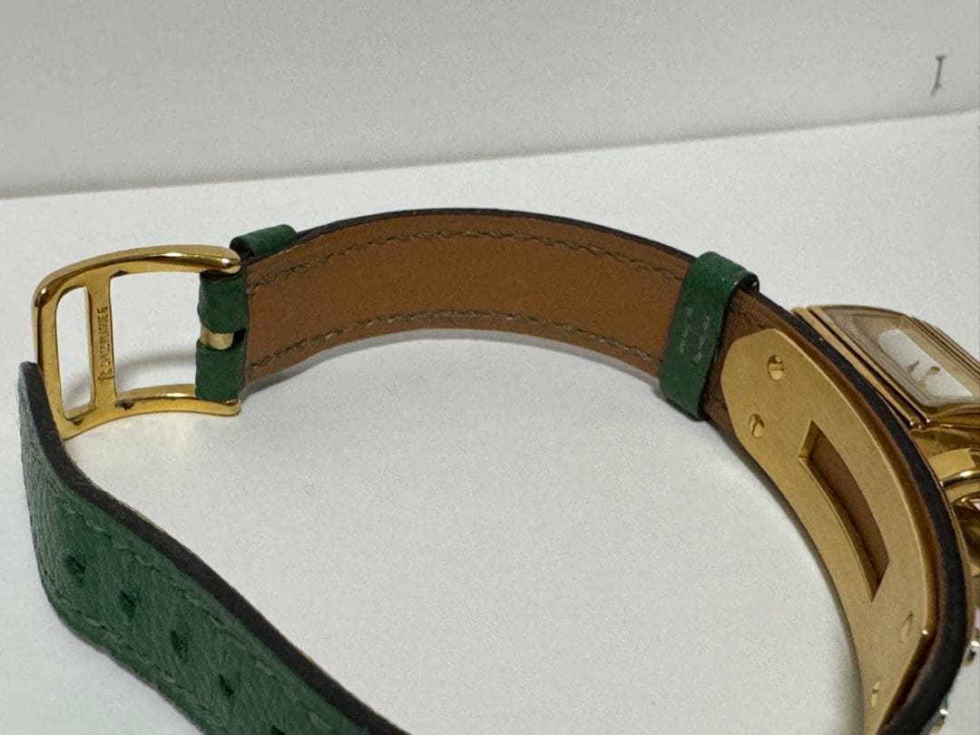 【期間限定セール】HERMES ケリーウォッチ 緑レザー ゴールド金具