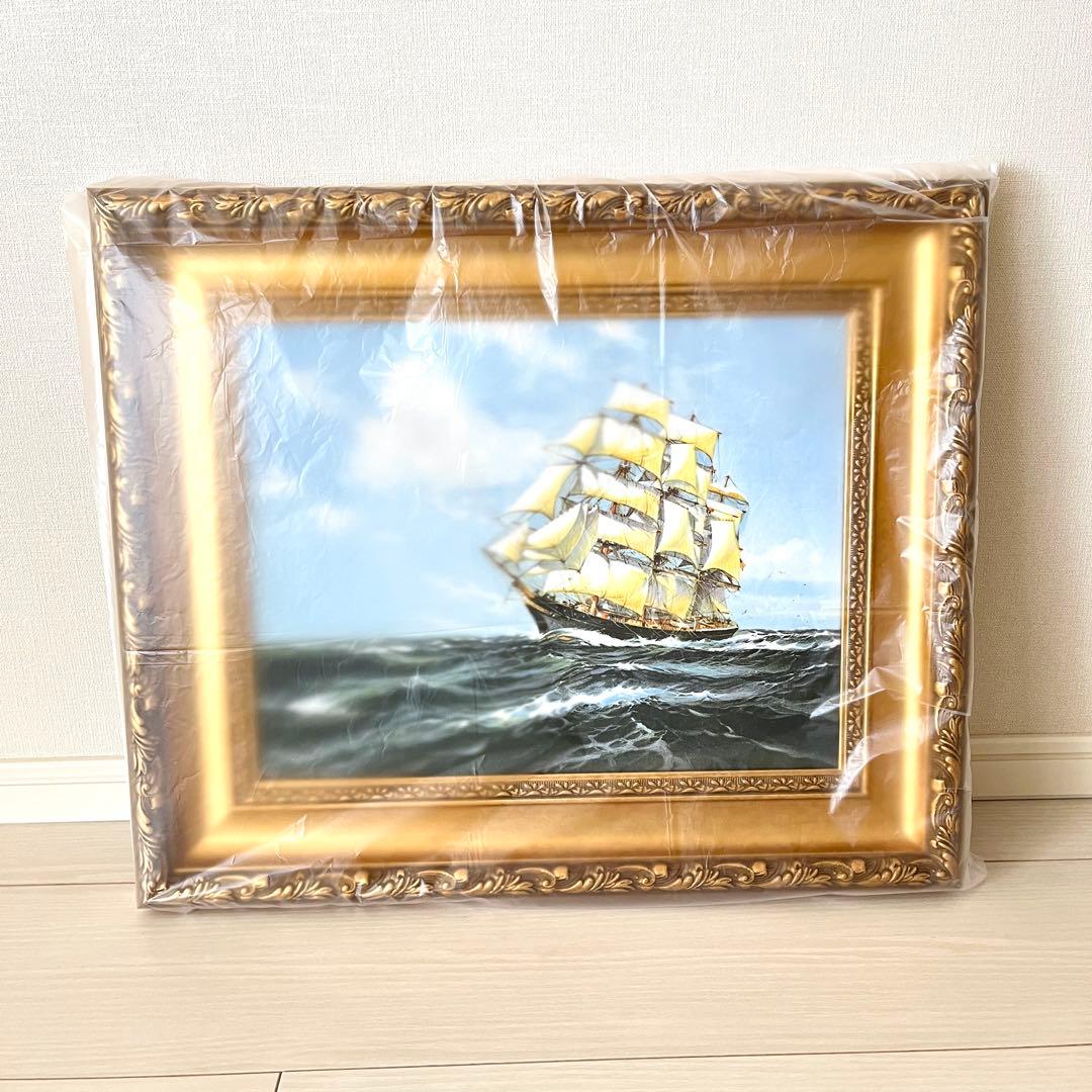 【新品未使用】名画　ブルーウォーター　マクレガー 立体複製　4号 豪華額装付