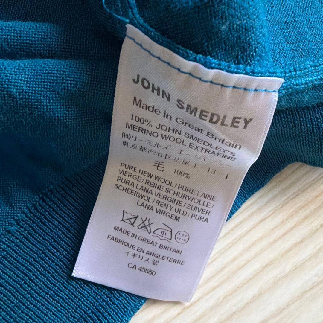H*T様 美品　ブルー　L ジョンスメドレー　モックネックニット　30G L