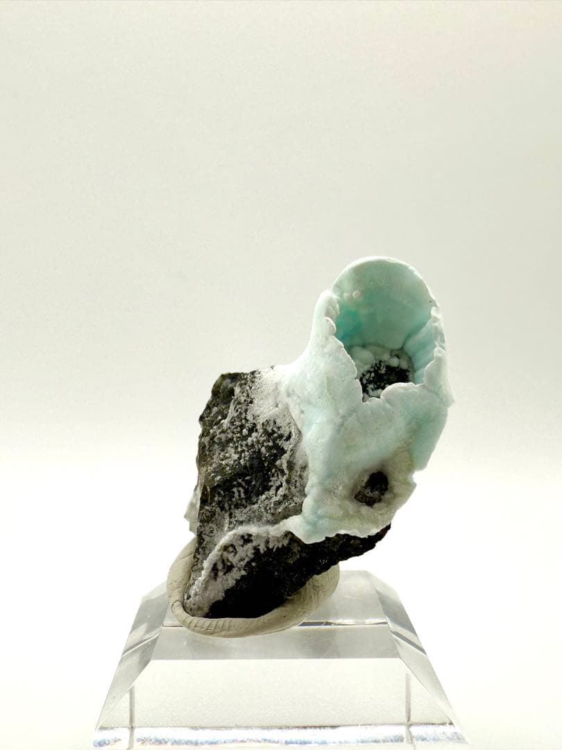 ブルー　アラゴナイト　霞石　カップ　原石　鉱物　標本　天然石