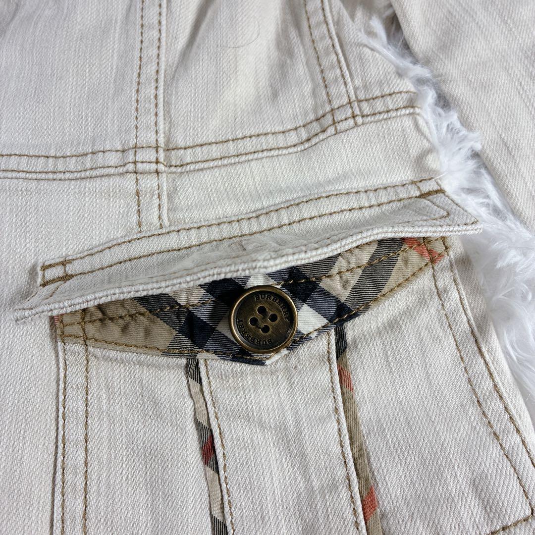 未使用級 バーバリーロンドン デニムジャケット ノバチェック ホワイト