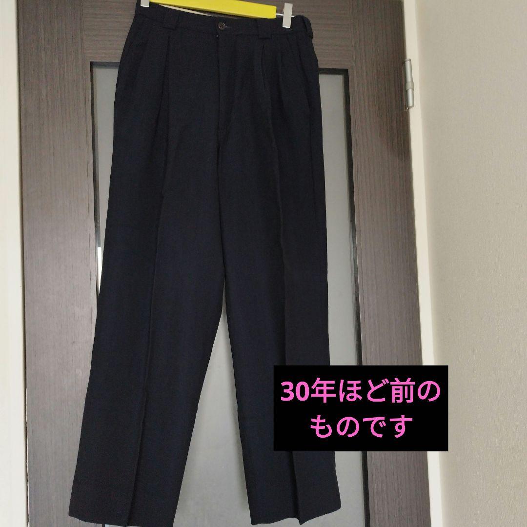 GIRGIO ARMANI ネイビー プリーツスラックス メンズ　M