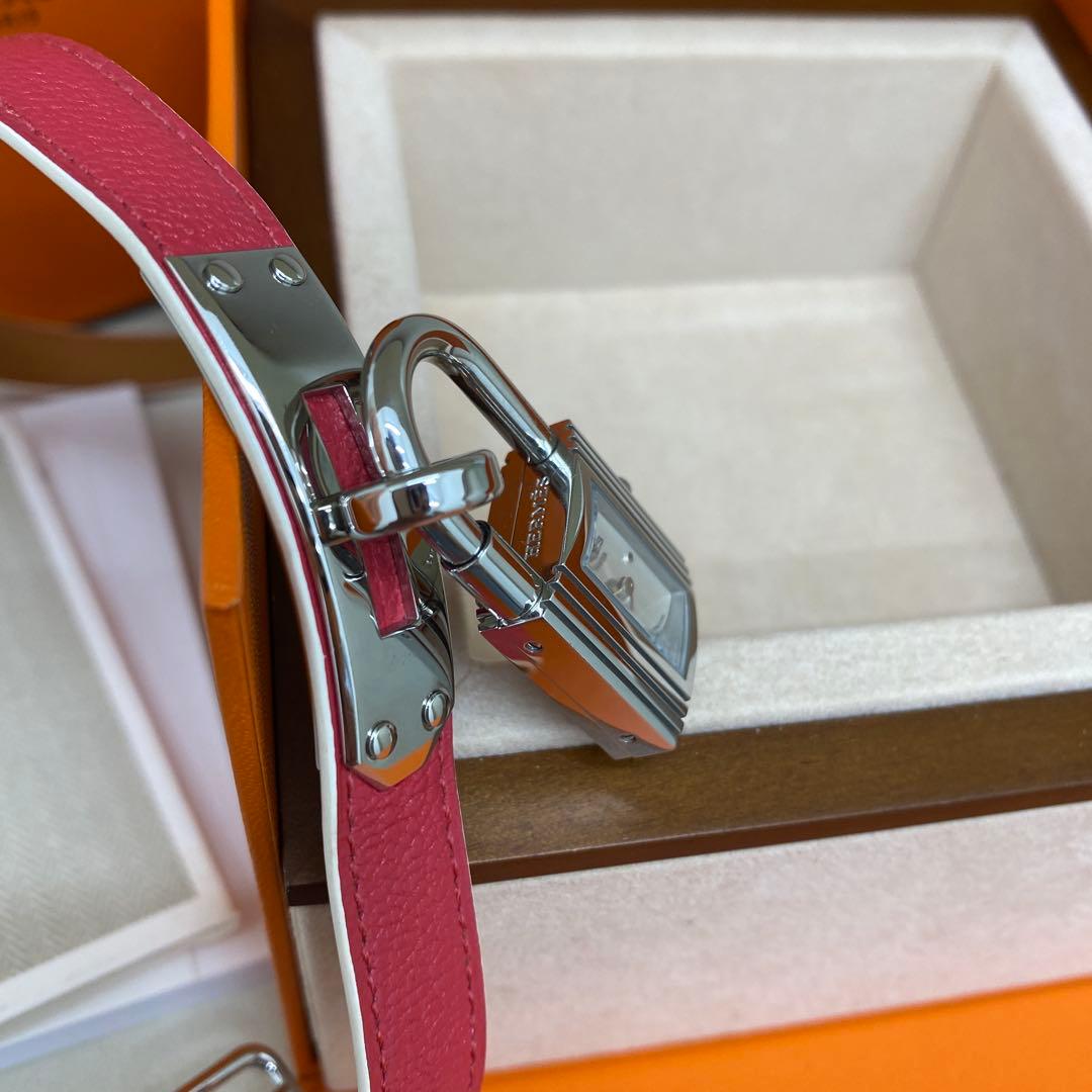 HERMES ケリーウォッチ　ドゥーブル　ピンク×シルバー金具
