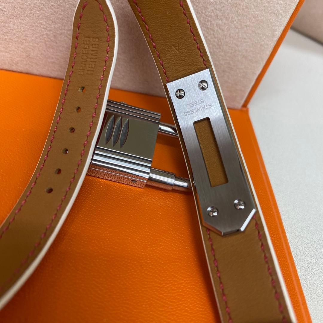 HERMES ケリーウォッチ　ドゥーブル　ピンク×シルバー金具