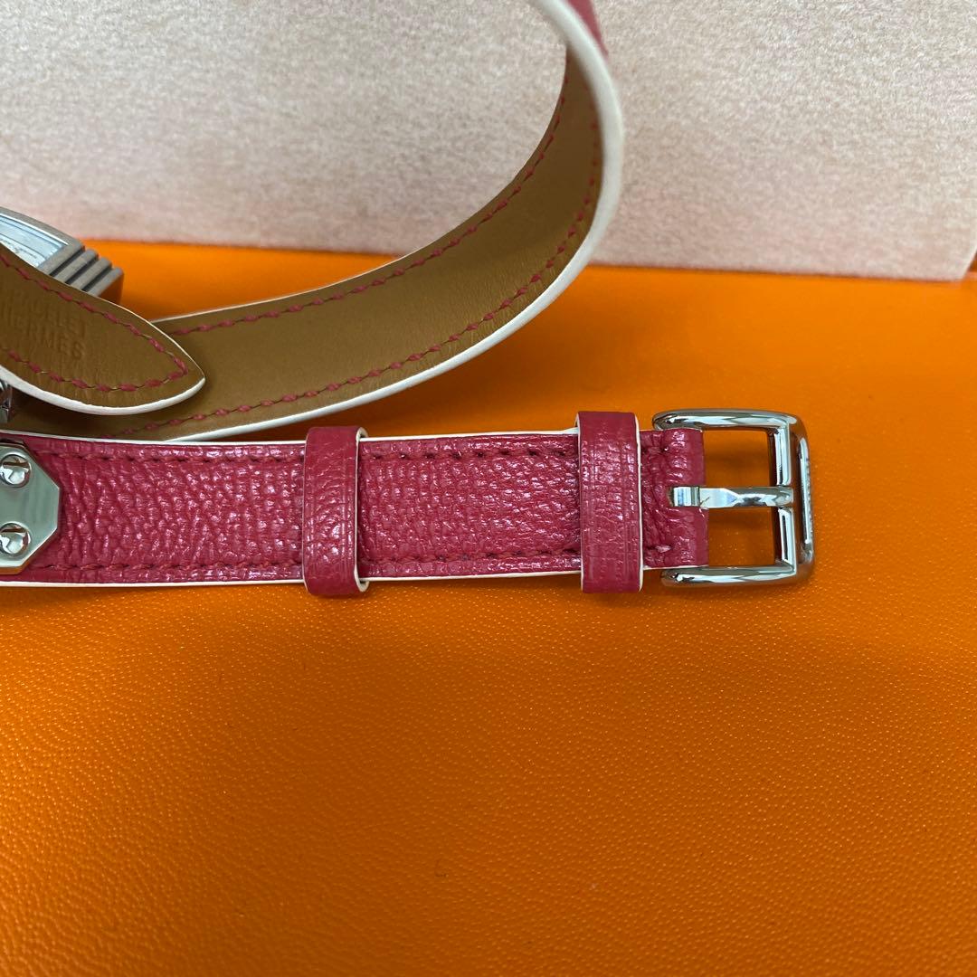 HERMES ケリーウォッチ　ドゥーブル　ピンク×シルバー金具
