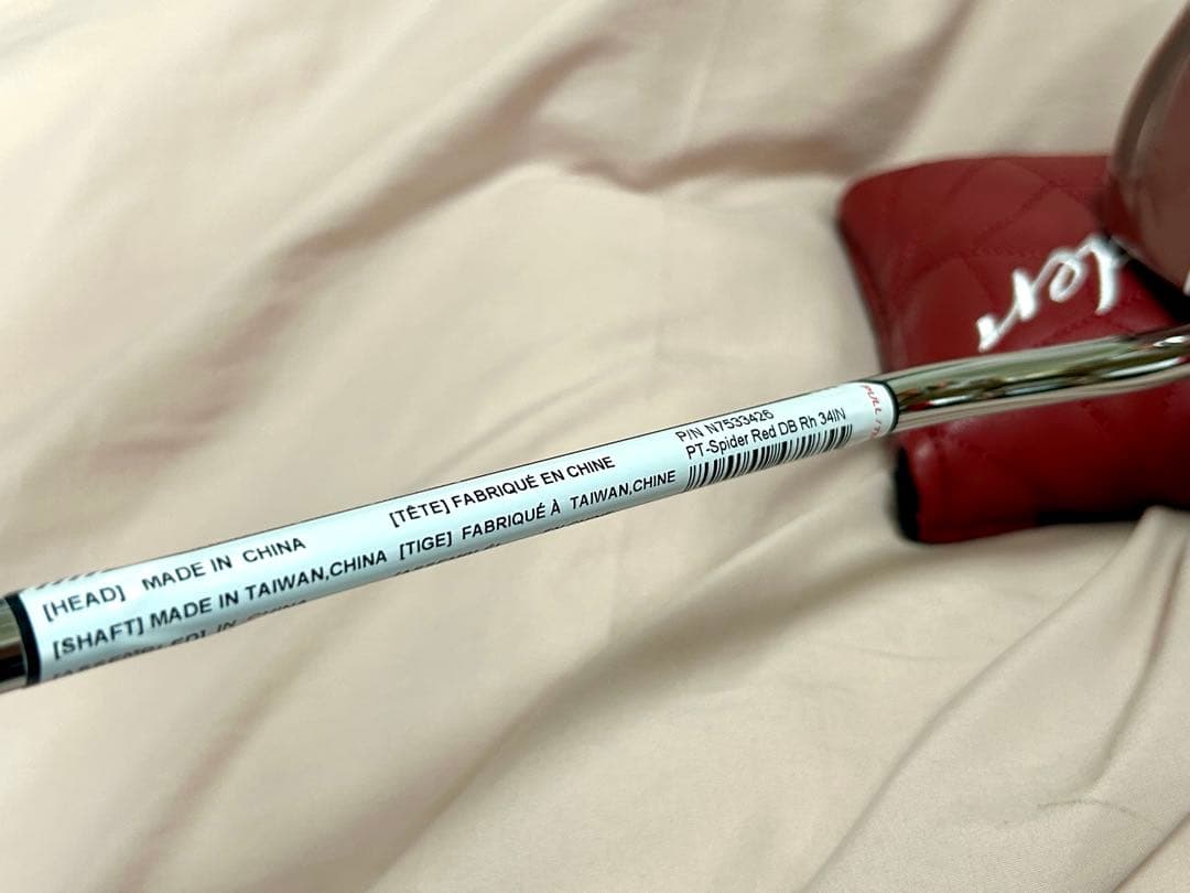 新品 スパイダー レッド パター ダブルベンド 34インチ カバー付き