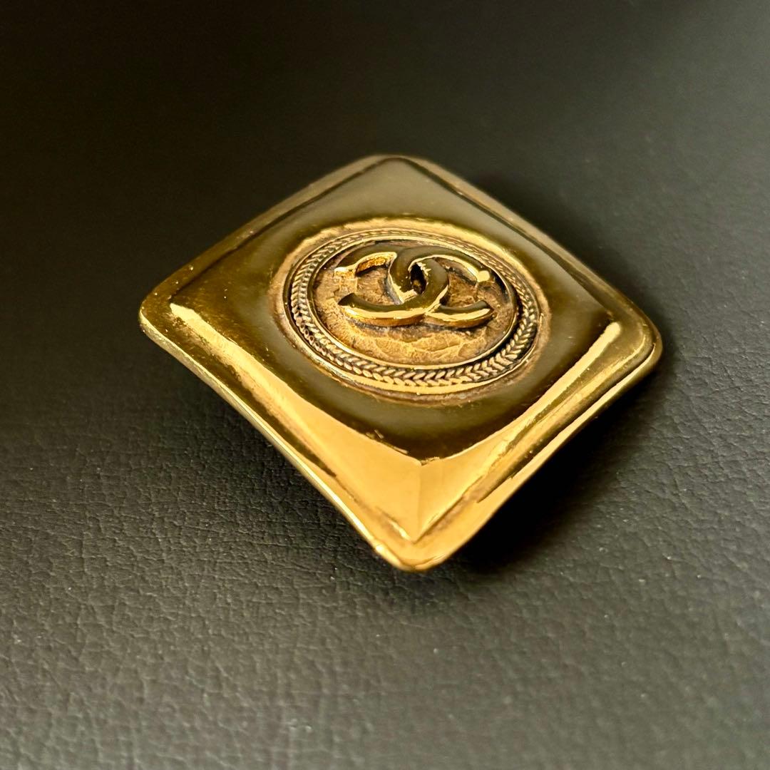 【良品】【シャネル】ココマーク ブローチ ひし形 ダイヤ形 ヴィンテージ