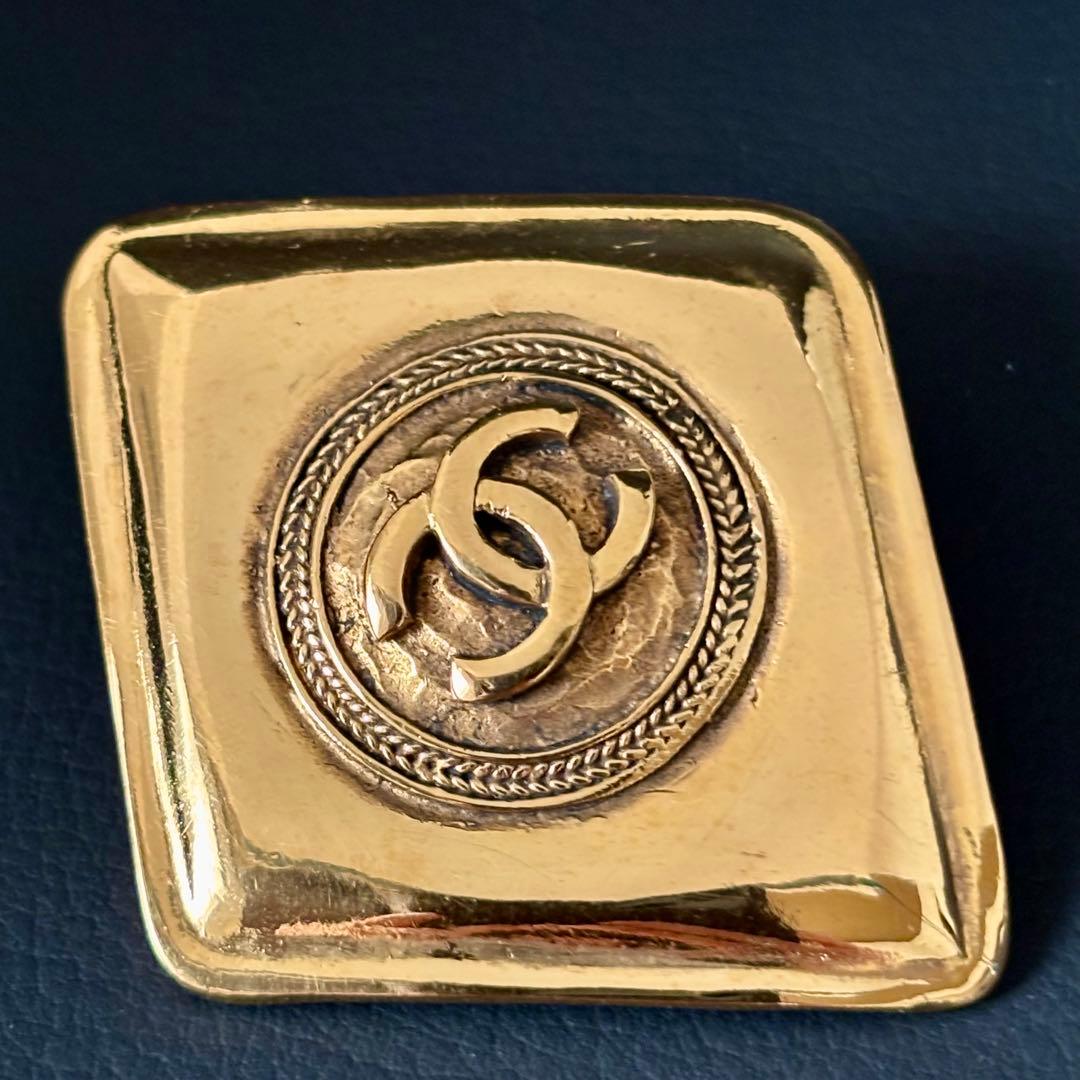 【良品】【シャネル】ココマーク ブローチ ひし形 ダイヤ形 ヴィンテージ