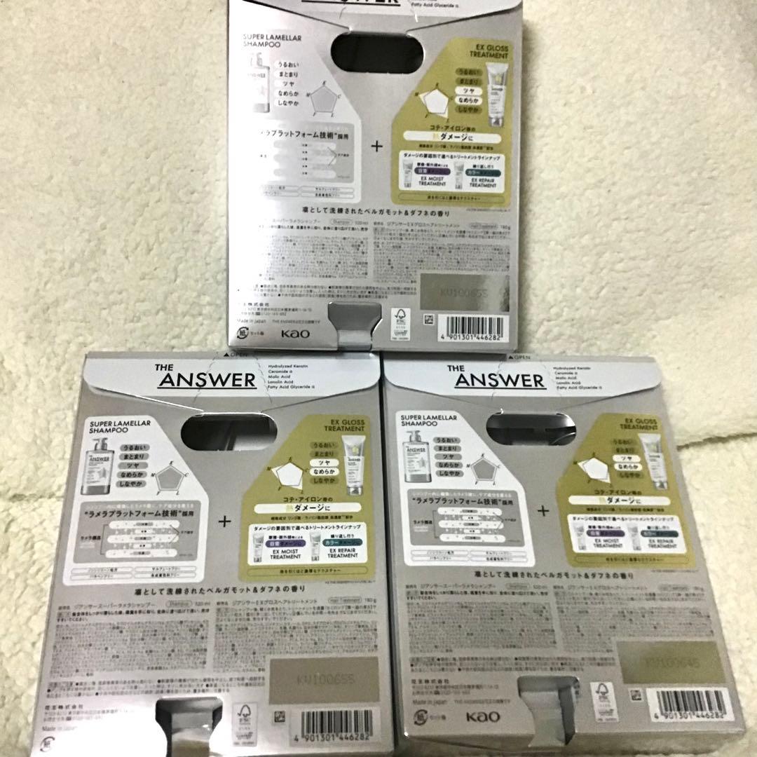 ザアンサー シャンプー＆EXグロストリートメント お試し容量セット 3個