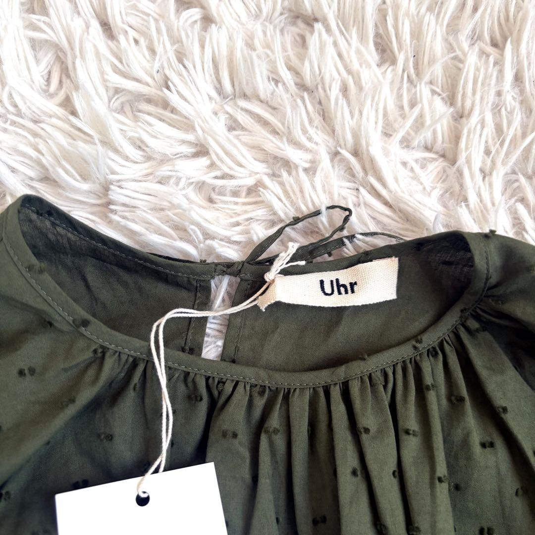 未使用タグ付 Uhr ドットボリュームチュニック オリーブ