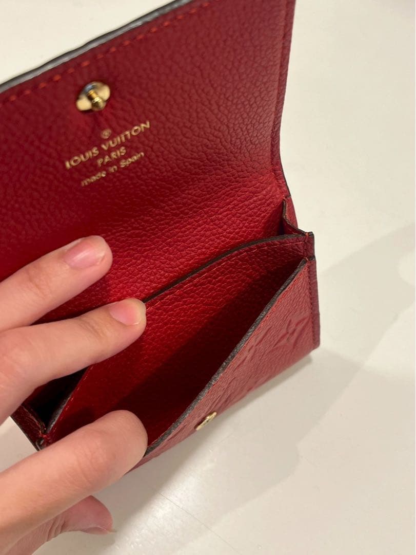 【極美品】LOUISVUITTONアンプラント レザー スリーズレッド　名刺入れ