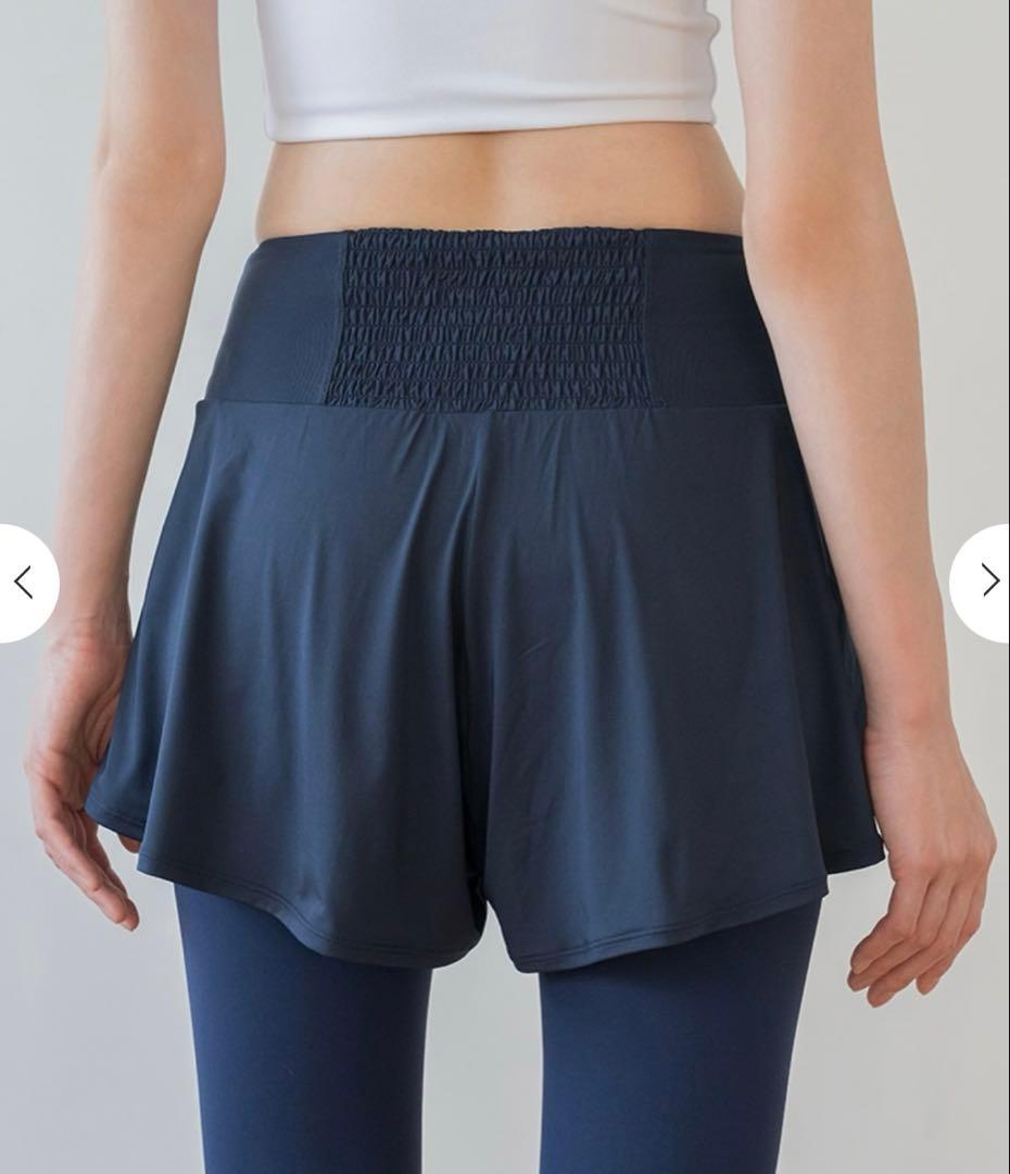 【SUKALA】LAVA ショートパンツ付きレギンス （M ブラック）