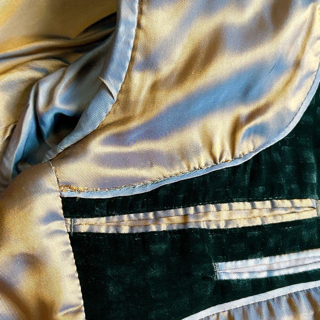 希少✨ アルマーニ テーラードジャケット ベロア ベルベット 格子柄 46