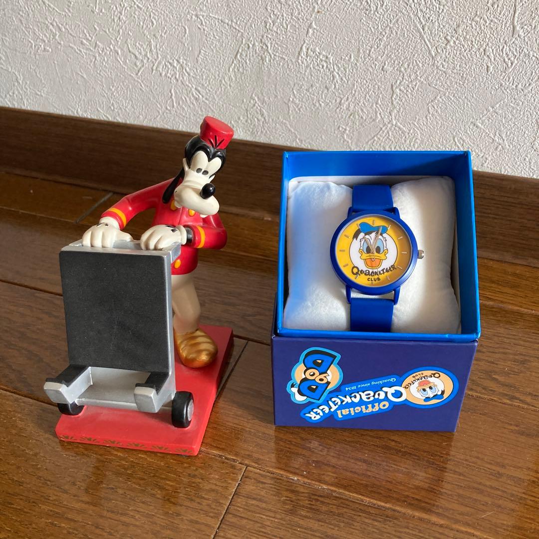 ディズニー　ドナルド90周年 腕時計　グーフィー　フィギュア　セット