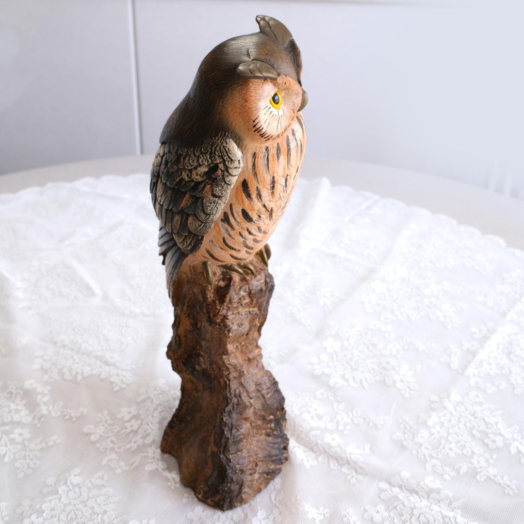 イタリア製フクロウの彫刻 約35cm