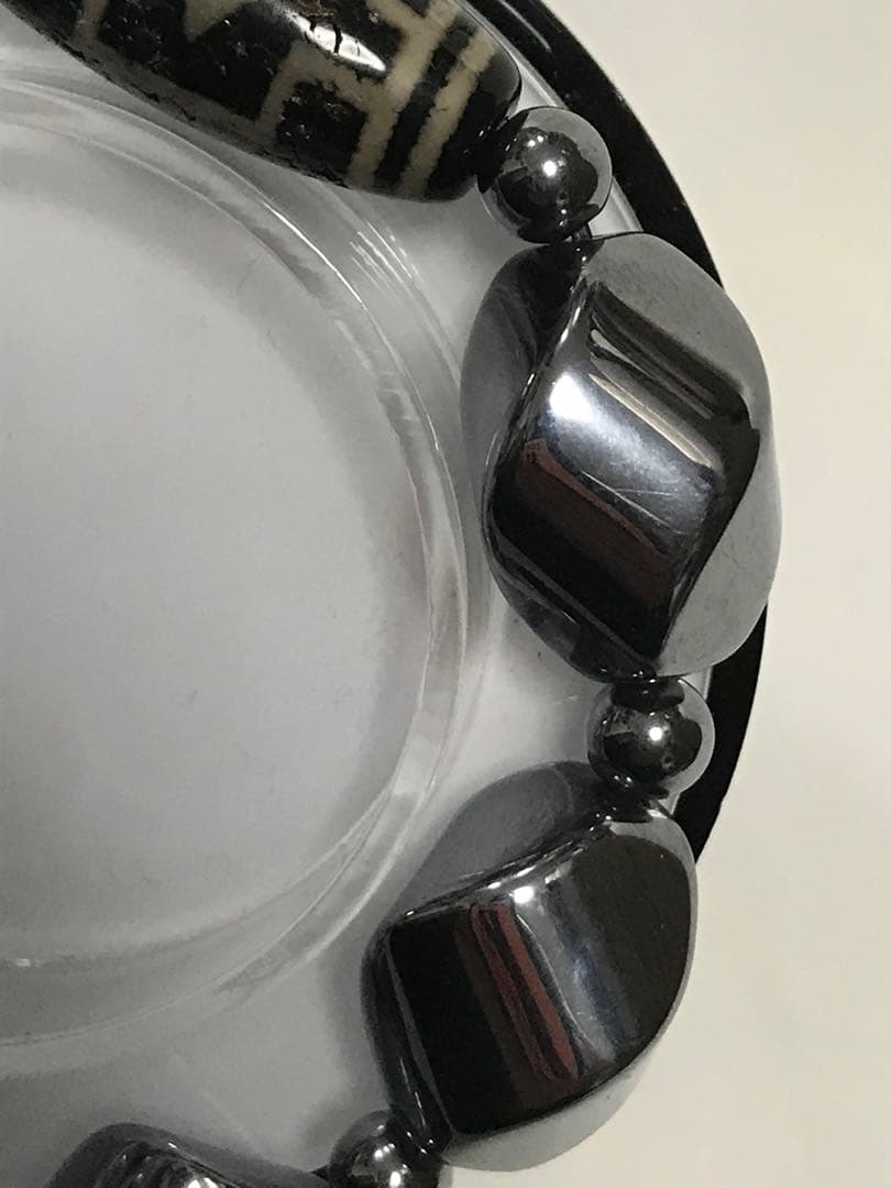 3039 大玉 テラヘルツ デザインブレスレット 天珠付 健康器具 パワー石