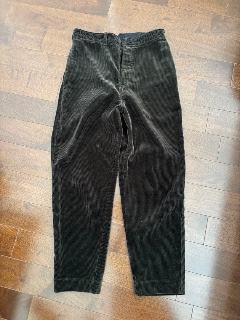 MHL. 茶　ダークグリーン コーデュロイ パンツ　HEAVY CORDUROY
